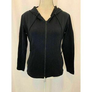 AMMA Black Zip Up Long Sleeve Athletic Jacket